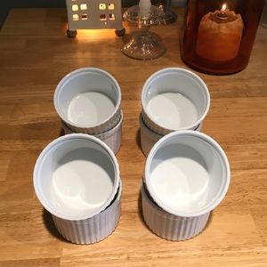 White ramekins.
